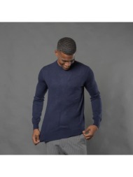 essential πλεκτή μπλούζα μπλε σκούρο round neck cashmere touch (slim fit)