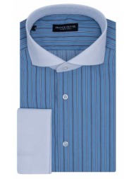 superior πουκάμισο μπλε ριγέ 100% fine cotton (modern fit)