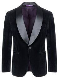 prince oliver velvet blazer μαύρο με shawl σατέν πέτο (modern fit)