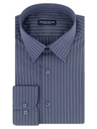 superior πουκάμισο ανθρακί ριγέ 100% fine cotton (modern fit)