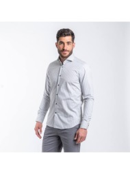 superior πουκάμισο γκρι ριγέ 100% fine cotton (modern fit)