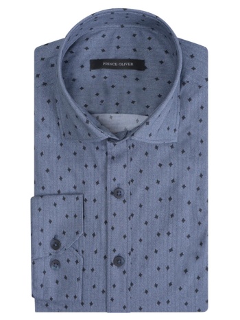 prince oliver πουκάμισο μπλε με μικροσχέδιο (modern fit σε προσφορά