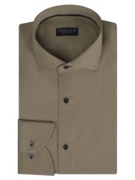superior πουκάμισο λαδί 100% fine cotton (modern fit) new arrival