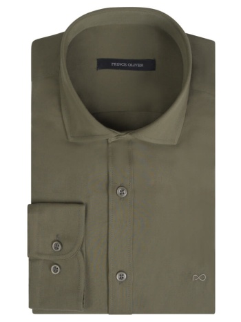prince oliver tencel πουκάμισο χακί (modern fit) new arrival σε προσφορά