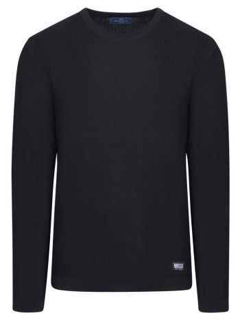 chunky structure πουλόβερ μαύρο in cotton (modern fit) new σε προσφορά