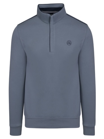 premium half zip μπλούζα γκρι (modern fit) new arrival σε προσφορά