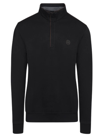 premium half zip μπλούζα μαύρη (modern fit) new arrival σε προσφορά