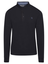 signature long sleeve mao polo μαύρο (modern fit) new arrival