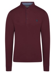 signature long sleeve mao polo μπορντώ (modern fit) new arrival