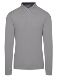 signature long sleeve polo γκρι ανοιχτό (modern fit) new arrival