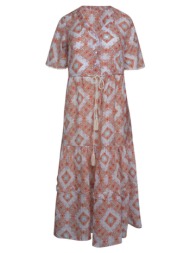 prince oliver φόρεμα εμπριμέ πορτοκαλί