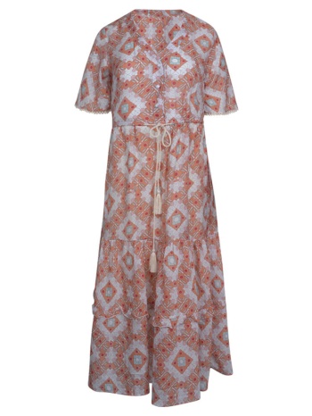 prince oliver φόρεμα εμπριμέ πορτοκαλί σε προσφορά