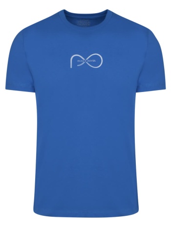elegant logo τ-shirt μπλε ρουά round neck (italian slim fit) σε προσφορά