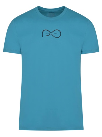 elegant logo τ-shirt γαλάζιο round neck (italian slim fit) σε προσφορά