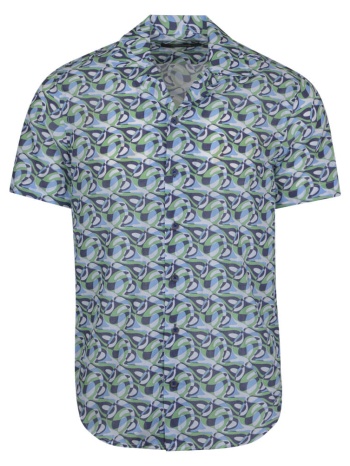 πουκάμισο πράσινο με tropical print 100%cotton (modern fit) σε προσφορά