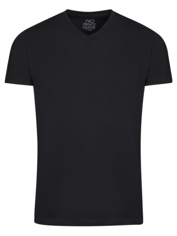 elegant logo τ-shirt μαύρο v neck (modern fit) σε προσφορά