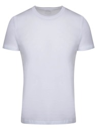 elegant logo τ-shirt λευκό round neck (modern fit)