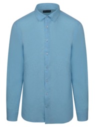 premium πουκάμισο τυρκουάζ 100% λινό (modern fit)