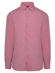 premium πουκάμισο ροζ 100% λινό (modern fit)