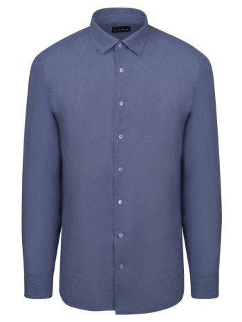 premium πουκάμισο μπλε 100% λινό (modern fit) σε προσφορά