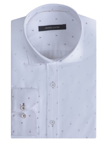 prince oliver πουκάμισο λευκό με σχέδιο (modern fit) σε προσφορά
