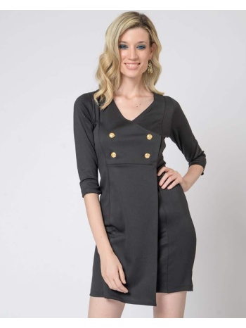 φόρεμα μαύρο με κουμπιά σε προσφορά