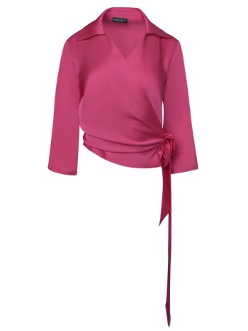 γυναικείο πουκάμισο σατινέ φούξια new arrival σε προσφορά
