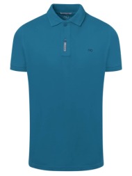 brand new polo double pique πετρόλ 100% cotton (regular fit)