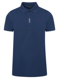brand new polo double pique μπλε marine 100% cotton (regular fit)