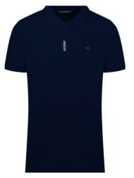 brand new polo double pique μπλε σκούρο 100% cotton (regular fit)