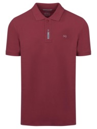 brand new polo double pique μπορντώ 100% cotton (regular fit)