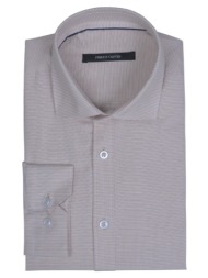 prince oliver πουκάμισο καρό μπεζ (modern fit)