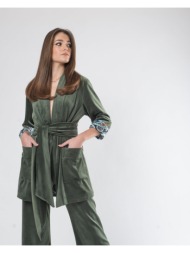 latifa blazer.γυναικείο velvet σακάκι πράσινο
