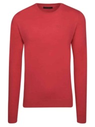 premium πουλόβερ κόκκινο cashmere blend round neck (modern fit)