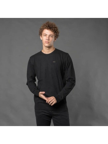 logo-embroidered πουλόβερ μαύρο round neck (comfort fit) σε προσφορά
