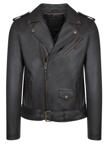 prince oliver perfecto jacket μαύρο 100% leather (modern σε προσφορά