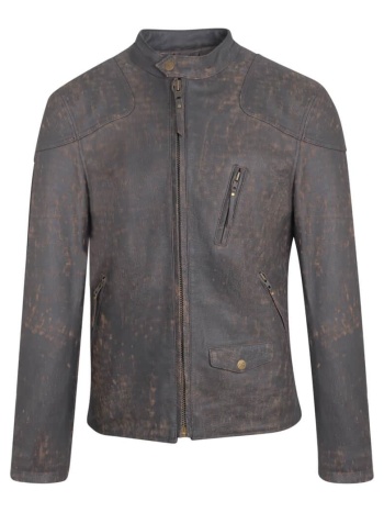 prince oliver racer jacket καφέ σκούρο 100% leather (modern σε προσφορά