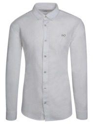prince oliver πουκάμισο λευκό 100% λινό (modern fit)