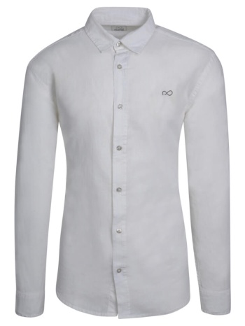 prince oliver πουκάμισο λευκό 100% λινό (modern fit) σε προσφορά