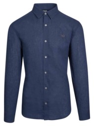 prince oliver πουκάμισο μπλε σκούρο 100% λινό (modern fit)