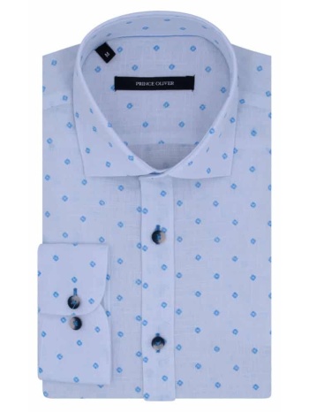 prince oliver πουκάμισο λευκό με γαλάζιο μικροσχέδιο σε προσφορά