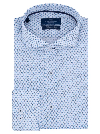 superior πουκάμισο λευκό με γαλάζιο μικροσχέδιο 100% fine σε προσφορά