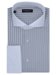 superior πουκάμισο γκρι ριγέ 100% fine cotton (modern fit)