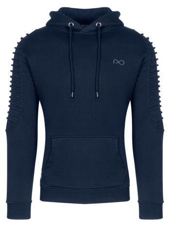 fashion φούτερ με νερβίρ μπλε σκούρο με κουκούλα (modern σε προσφορά