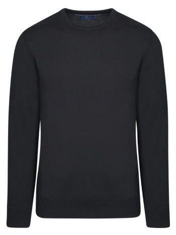 logo-embroidered πλεκτή μπλούζα μαύρη in cotton (modern σε προσφορά