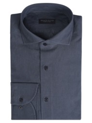 superior πουκάμισο γκρι σκούρο 100% fine cotton (modern fit) new arrival