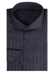 superior πουκάμισο ριγέ μαύρο 100% fine cotton (modern fit) new arrival