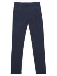 υφασμάτινο παντελόνι καρό μπλε (comfort fit)