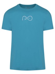 elegant logo τ-shirt γαλάζιο round neck (italian slimfit)