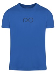elegant logo τ-shirt μπλε ρουά round neck (italian slim fit)